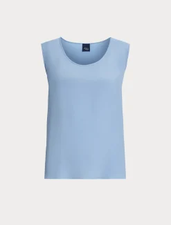 Clearance Marina Rinaldi Acetate and silk top LIGHTBLUE