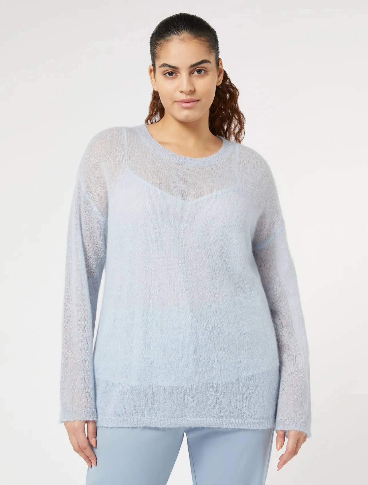 Hot Marina Rinaldi Alpaca and mohair sweater LIGHTBLUE