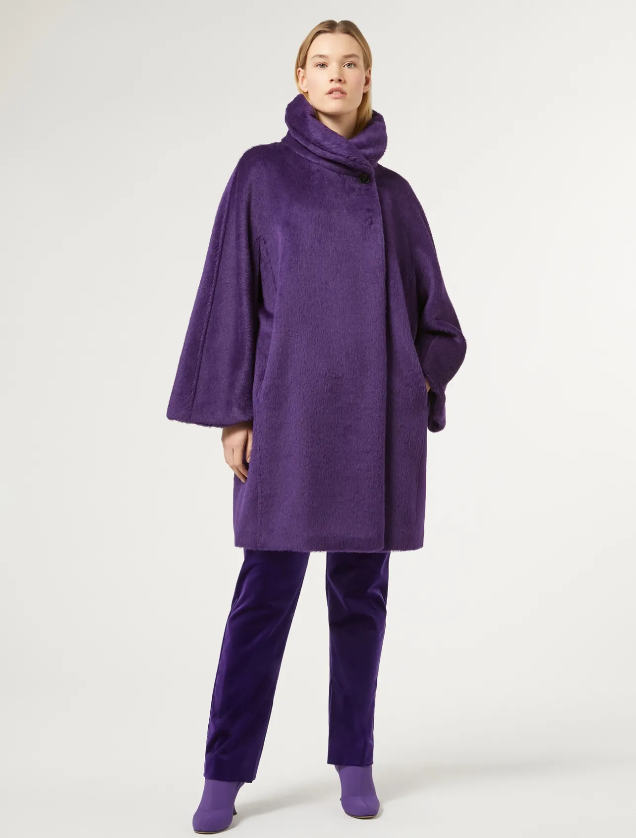 Outlet Marina Rinaldi Alpaca and wool coat PURPLE