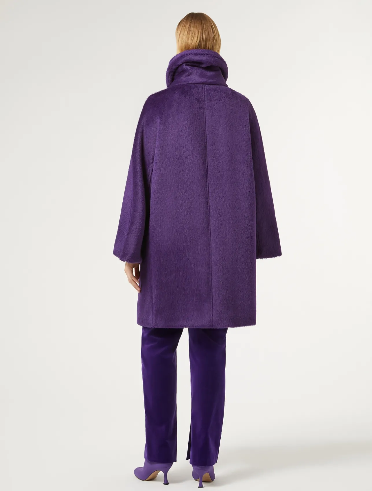 Outlet Marina Rinaldi Alpaca and wool coat PURPLE