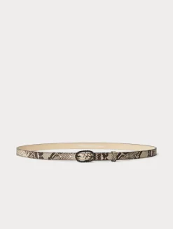 Clearance Marina Rinaldi Animal-print leather belt STONE