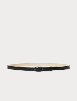 New Marina Rinaldi Animal-print leather belt BLACK