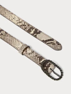 Clearance Marina Rinaldi Animal-print leather belt STONE