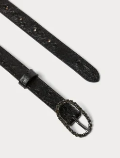 New Marina Rinaldi Animal-print leather belt BLACK