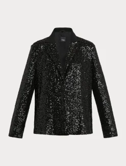 Best Marina Rinaldi Blazer in technical fabric and sequins BLACK