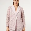 Sale Marina Rinaldi Blazer jacket in laminated macramé PINK