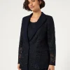 Discount Marina Rinaldi Blazer jacket in laminated macramé MIDNIGHTBLUE