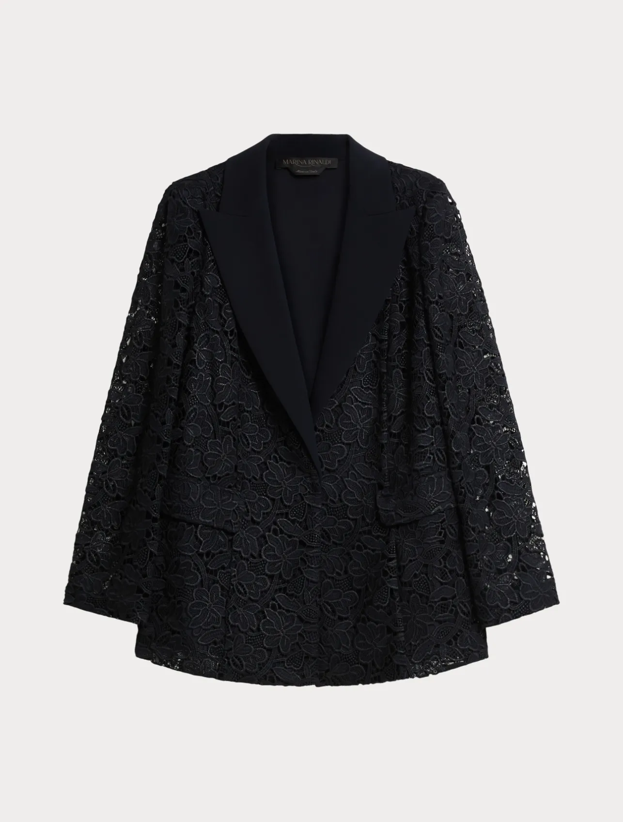 Discount Marina Rinaldi Blazer jacket in laminated macramé MIDNIGHTBLUE