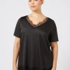 Online Marina Rinaldi Blouse with lace details BLACK