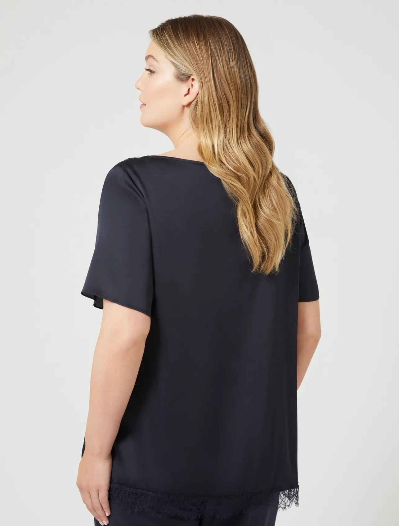 Fashion Marina Rinaldi Blouse with lace details ULTRAMARINE