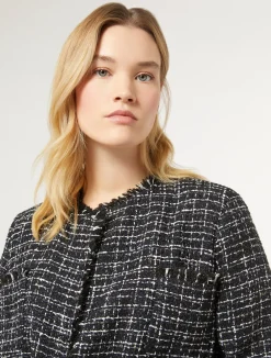 Fashion Marina Rinaldi Bouclé-effect jacket MIDNIGHTBLUE