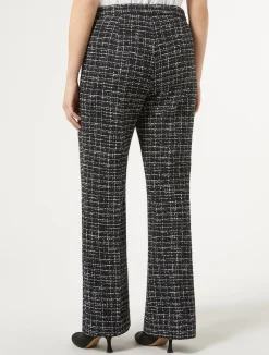 Clearance Marina Rinaldi Bouclé-effect trousers MIDNIGHTBLUE