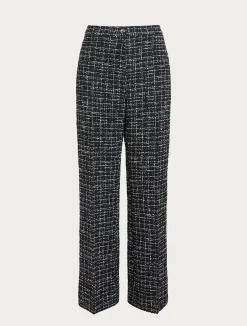 Clearance Marina Rinaldi Bouclé-effect trousers MIDNIGHTBLUE