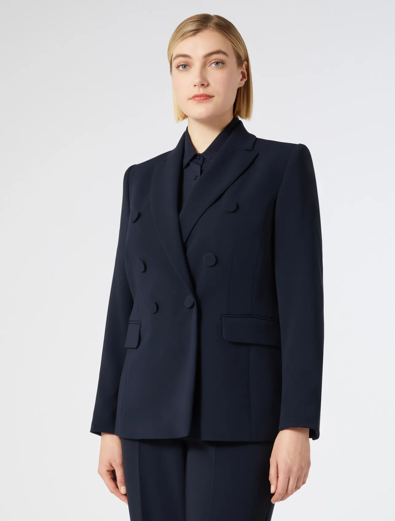 Fashion Marina Rinaldi Cady blazer jacket MIDNIGHTBLUE