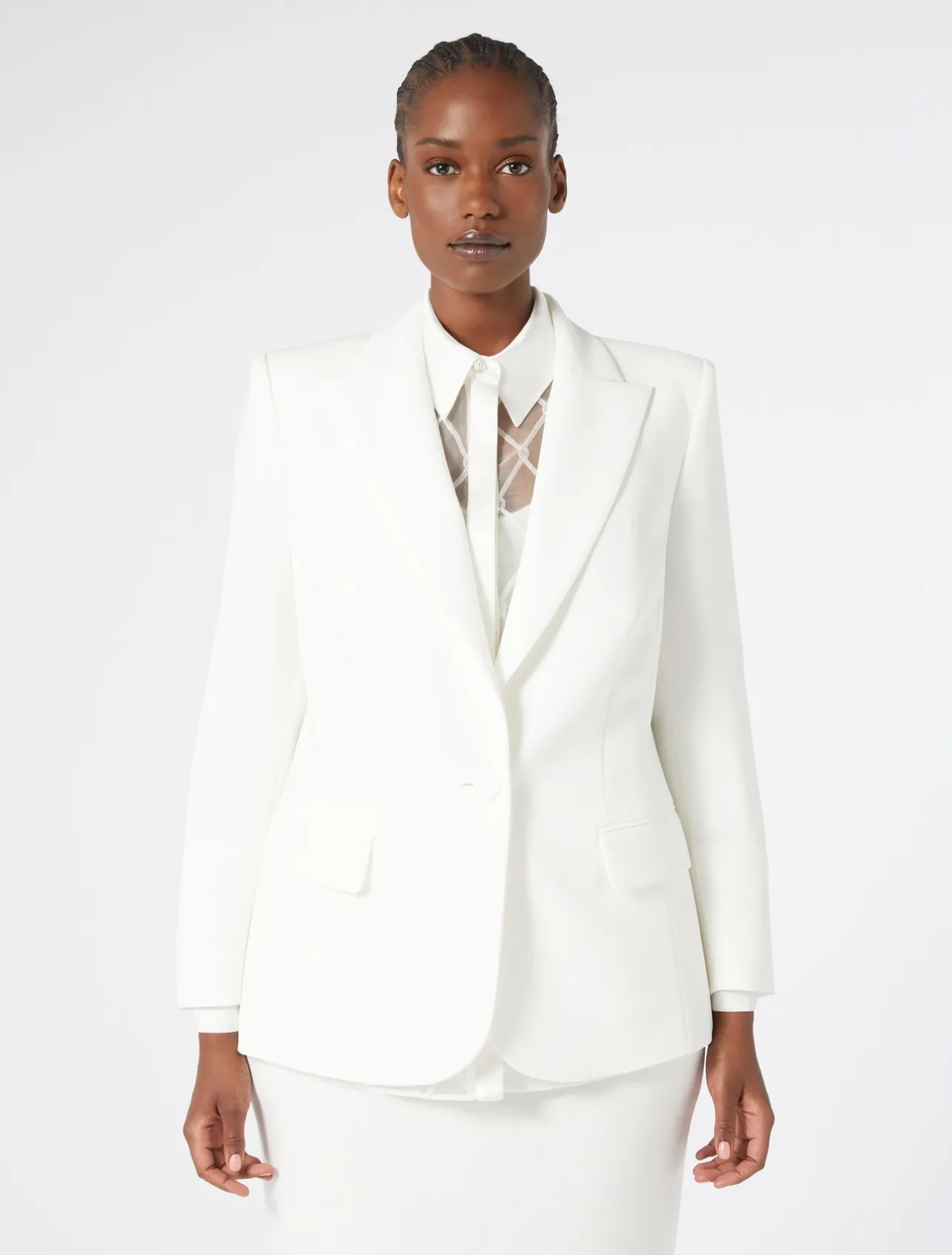 Outlet Marina Rinaldi Cady blazer jacket WHITE