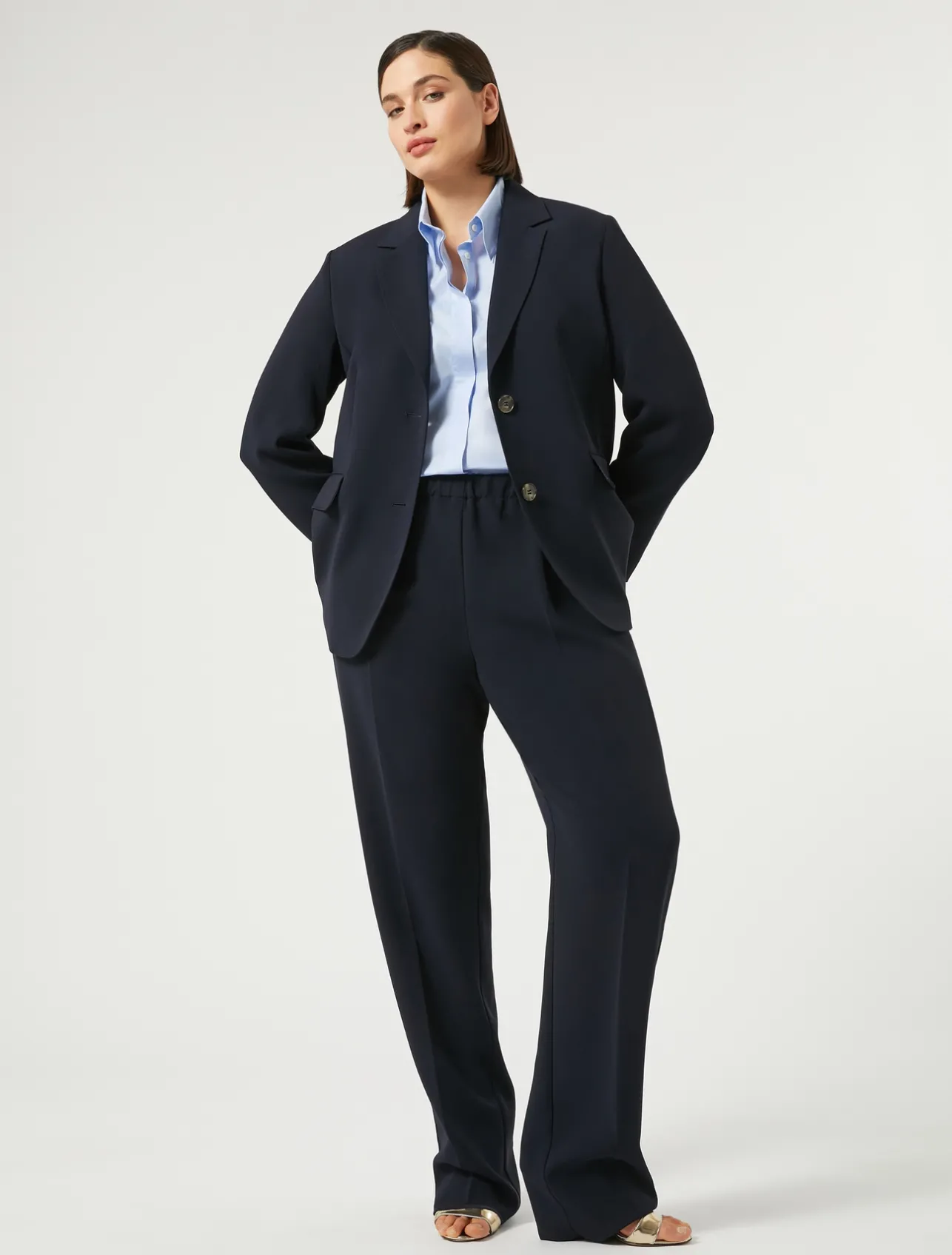 Sale Marina Rinaldi Cady blazer jacket MIDNIGHTBLUE