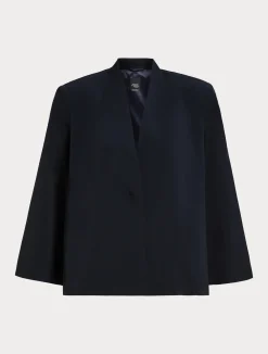 Clearance Marina Rinaldi Cady cape jacket ULTRAMARINE