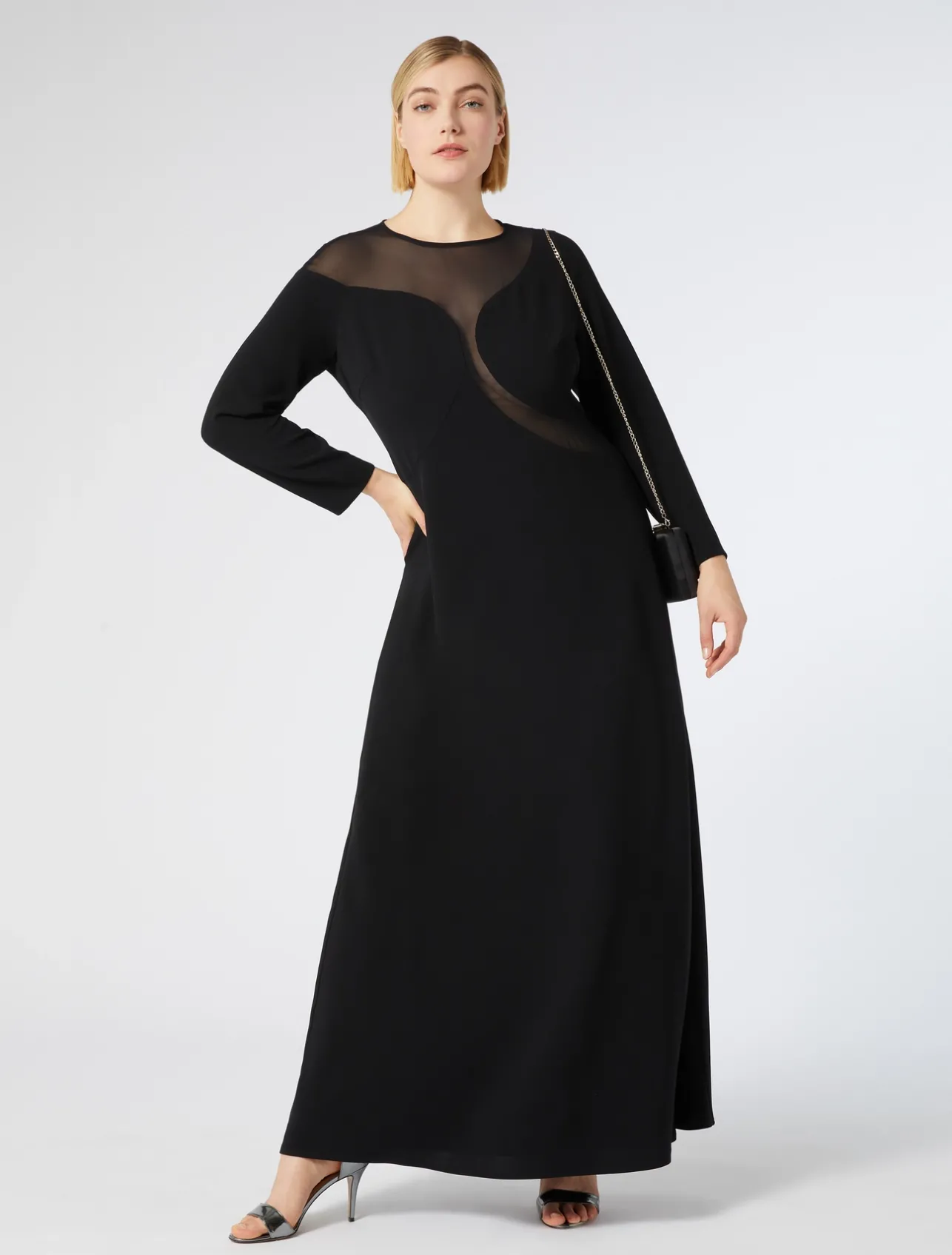 New Marina Rinaldi Cady dress with tulle BLACK