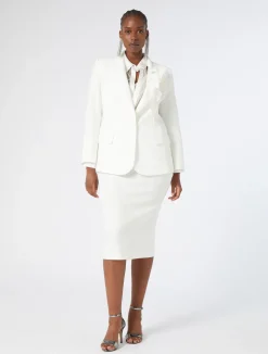 Fashion Marina Rinaldi Cady pencil skirt WHITE