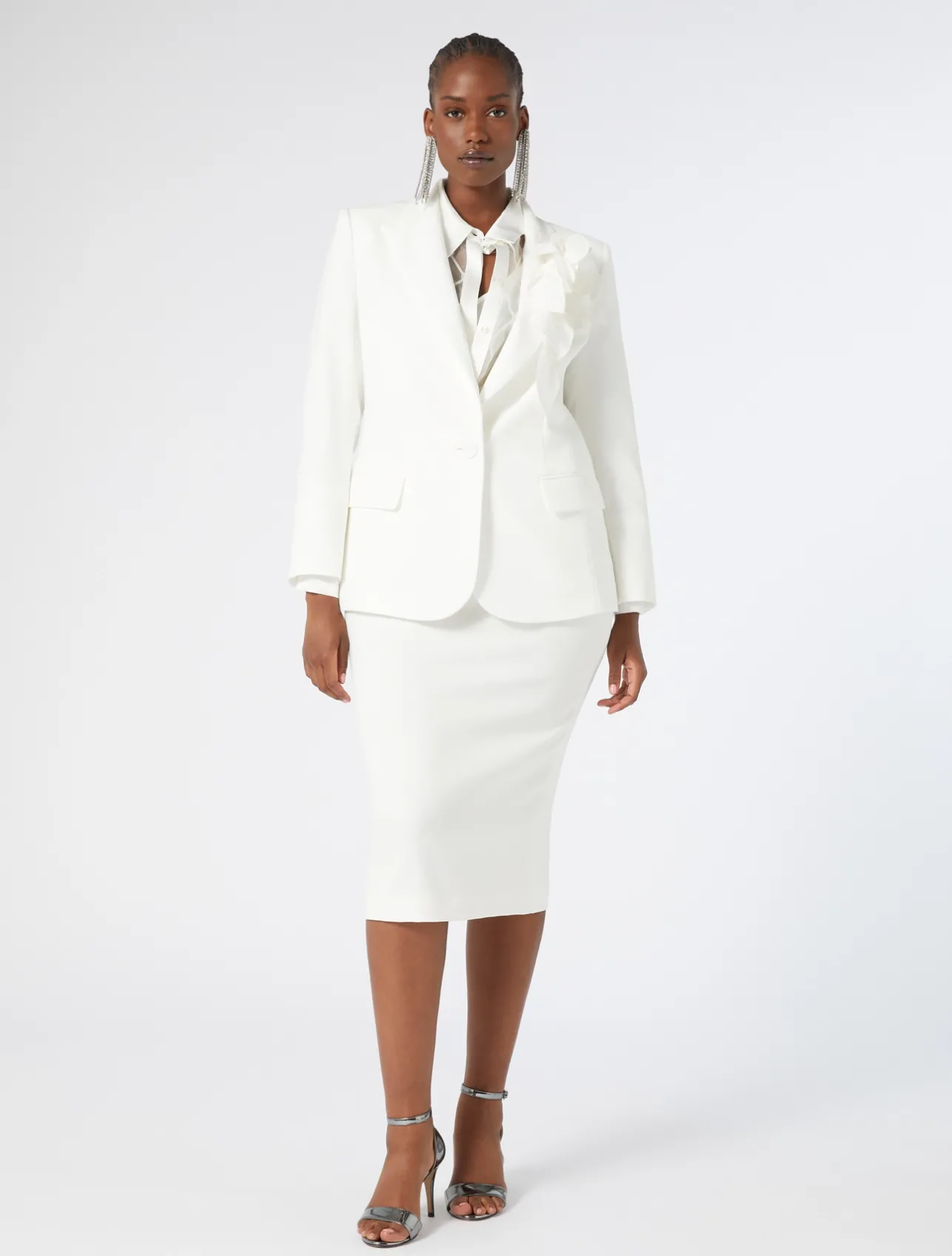 Fashion Marina Rinaldi Cady pencil skirt WHITE