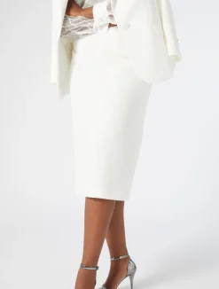 Fashion Marina Rinaldi Cady pencil skirt WHITE
