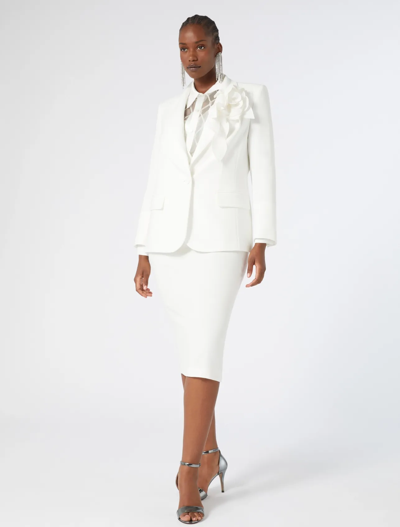 Fashion Marina Rinaldi Cady pencil skirt WHITE