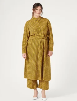 New Marina Rinaldi Cady shirt dress YELLOW
