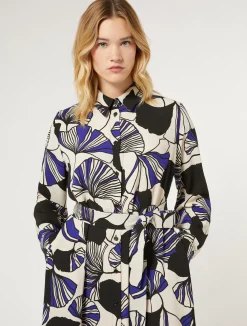 Fashion Marina Rinaldi Cady shirt dress ULTRAMARINE
