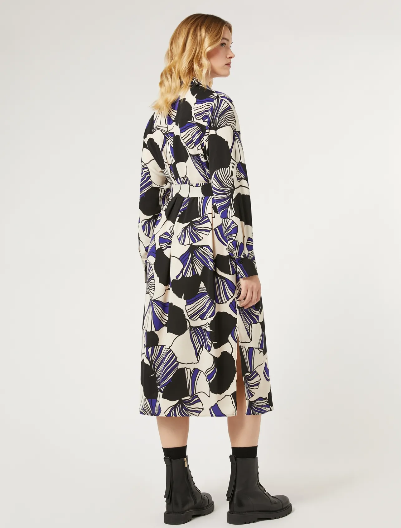 Fashion Marina Rinaldi Cady shirt dress ULTRAMARINE