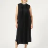 Online Marina Rinaldi Calf-length crepe dress BLACK
