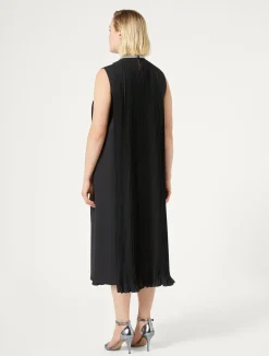 Online Marina Rinaldi Calf-length crepe dress BLACK