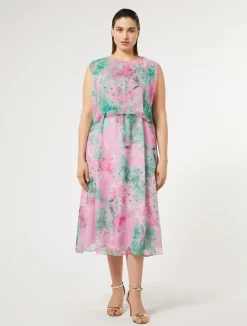 Hot Marina Rinaldi Calf-length georgette dress PINK