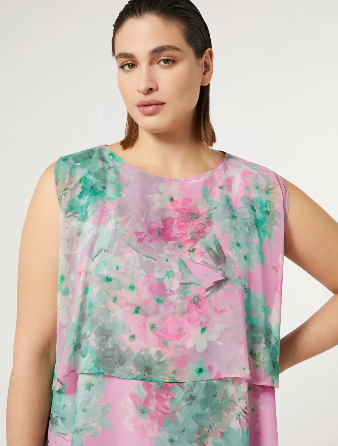 Hot Marina Rinaldi Calf-length georgette dress PINK
