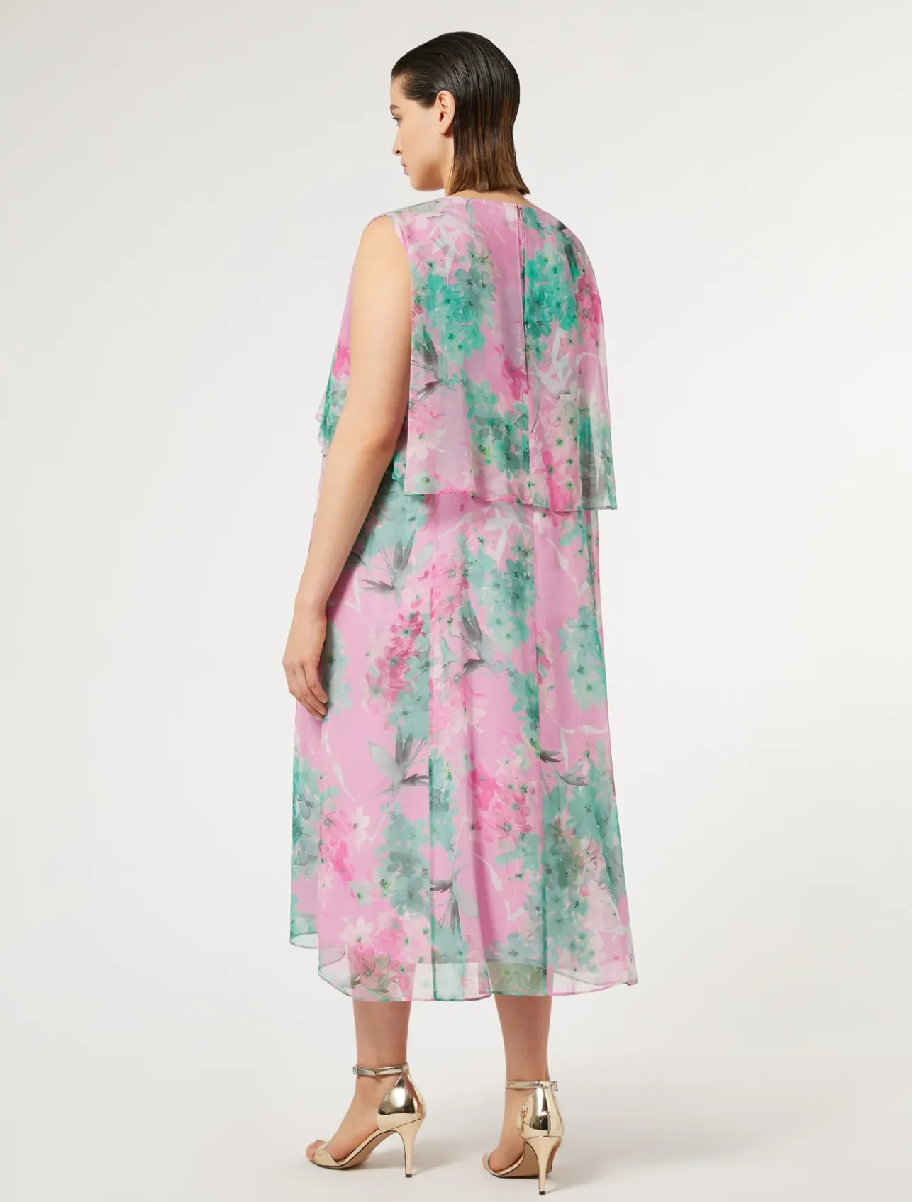 Hot Marina Rinaldi Calf-length georgette dress PINK