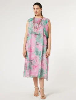 Hot Marina Rinaldi Calf-length georgette dress PINK