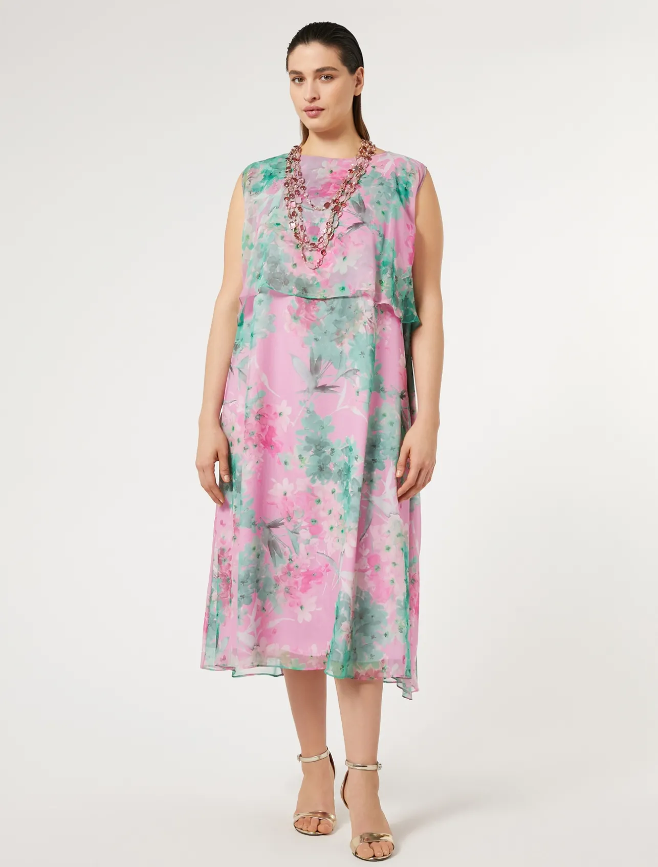 Hot Marina Rinaldi Calf-length georgette dress PINK