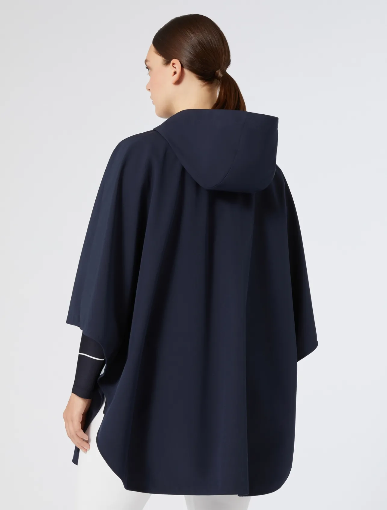 Online Marina Rinaldi Canvas and jersey mélange cape MIDNIGHTBLUE