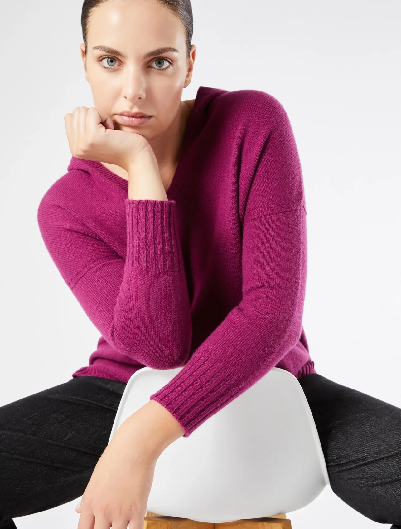Outlet Marina Rinaldi Cashmere blend jumper BORDEAUX
