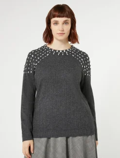 Outlet Marina Rinaldi Cashmere blend sweater DARKGREY