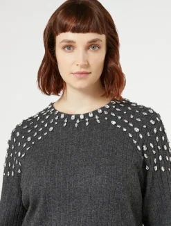 Outlet Marina Rinaldi Cashmere blend sweater DARKGREY