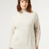 Outlet Marina Rinaldi Cashmere blend turtleneck jumper BEIGE