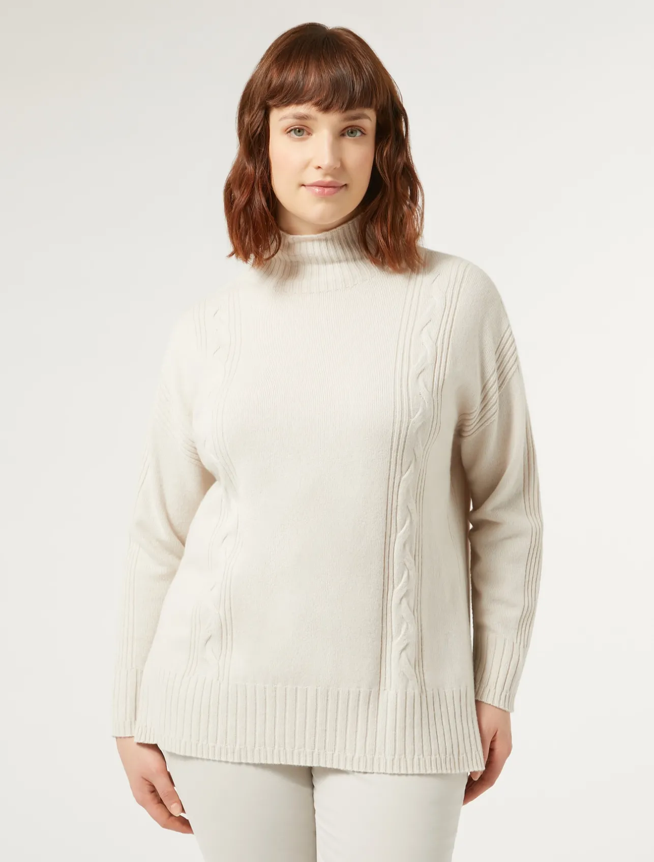 Outlet Marina Rinaldi Cashmere blend turtleneck jumper BEIGE