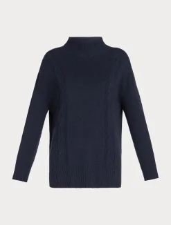 Outlet Marina Rinaldi Cashmere blend turtleneck jumper MIDNIGHTBLUE