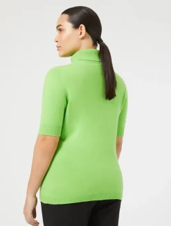 Discount Marina Rinaldi Cashmere polo neck jumper LIME