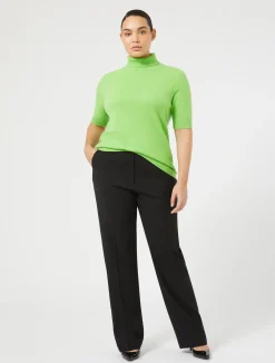 Discount Marina Rinaldi Cashmere polo neck jumper LIME