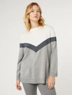 Sale Marina Rinaldi Cashmere-blend sweater MEDIUMGREY