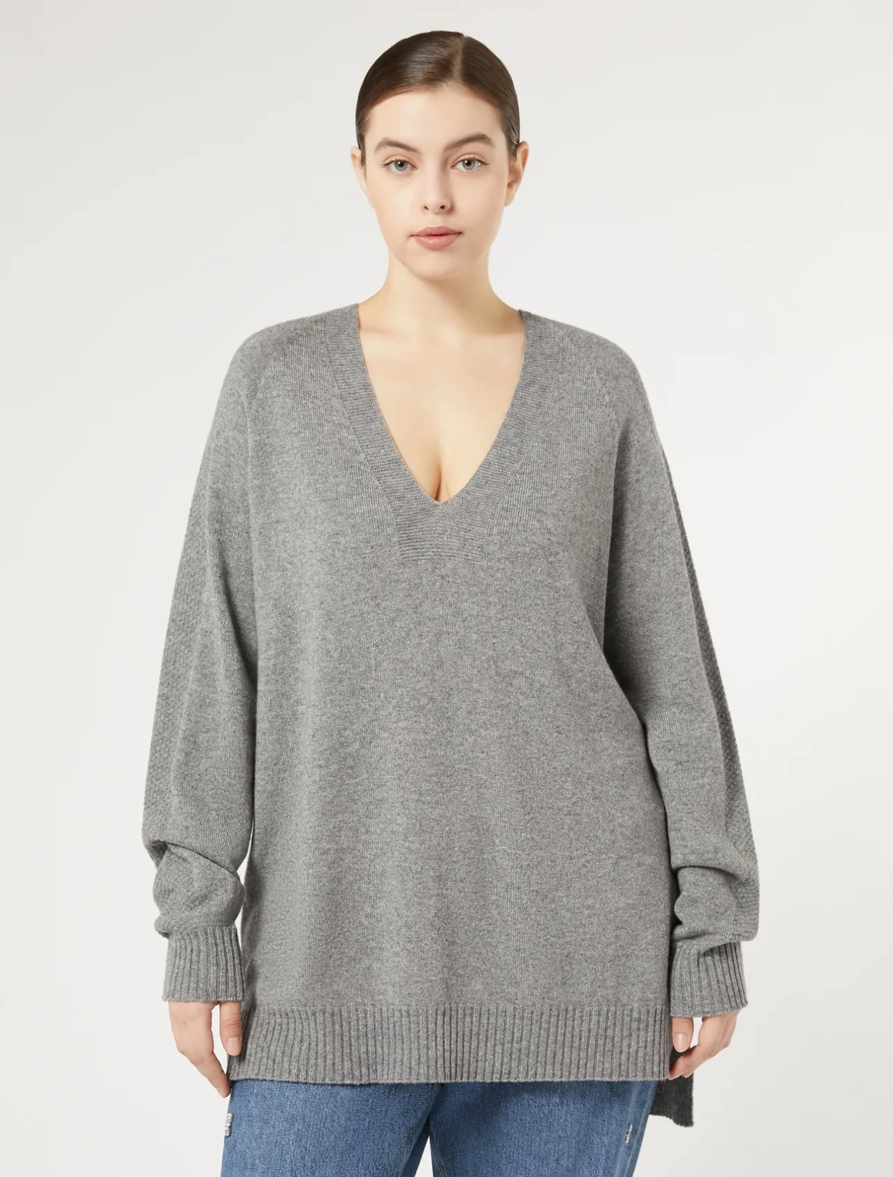Sale Marina Rinaldi Cashmere-blend sweater MEDIUMGREY