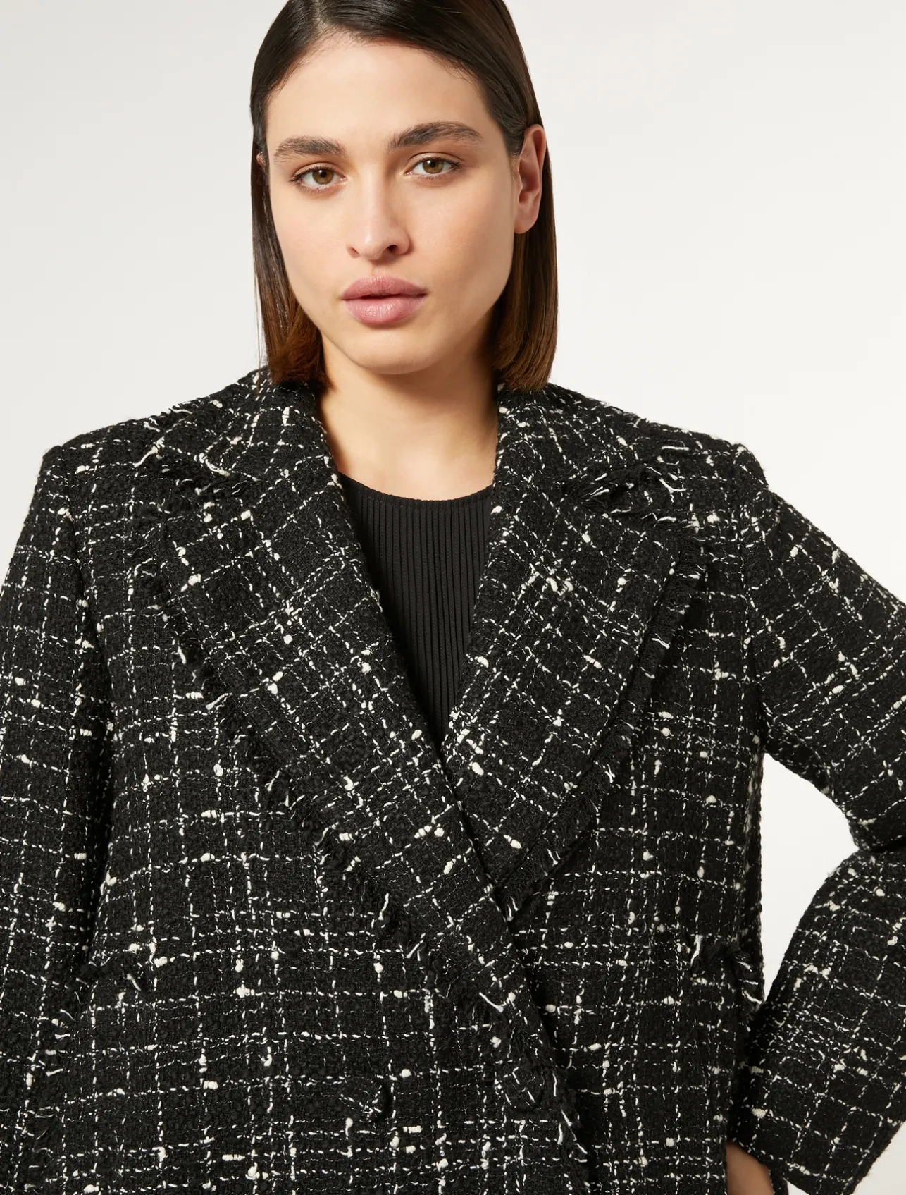 New Marina Rinaldi Check blazer BLACK