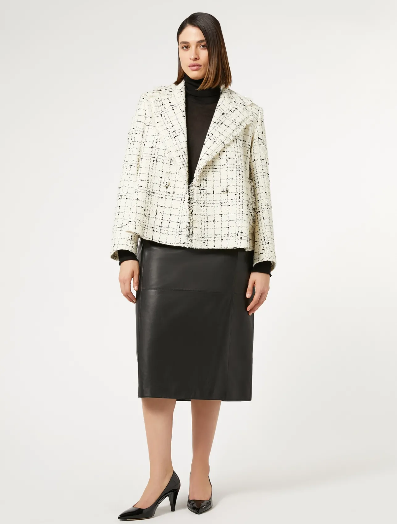Online Marina Rinaldi Check blazer WHITE