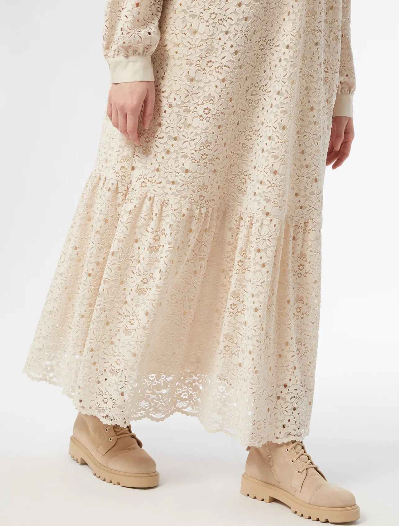 New Marina Rinaldi Chenille lace dress NATURAL